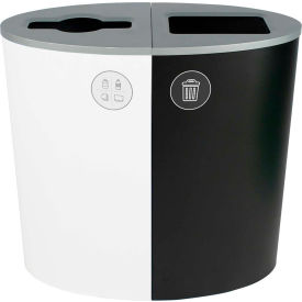 Busch Systems Spectrum Double Ellipse - Mixed Recyclables/Waste 44 Gallon - White/Black - 101169 101169