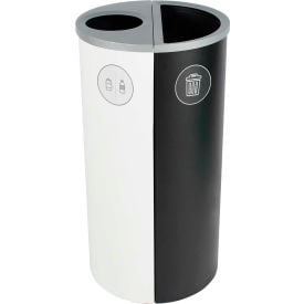 Busch Systems Spectrum Double Ellipse Slim - Cans & Bottles/Waste 16 Gallon - White/Black 101176