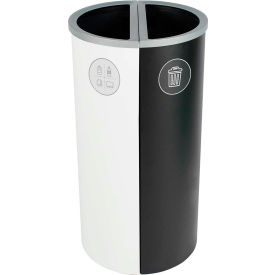 Busch Systems Spectrum Double Ellipse Slim - Mixed Recyclables/Waste 16 Gal - White/Black - 101177 101177