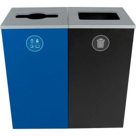 Busch Systems Spectrum Double Cube - Mixed Recyclables/Waste 48 Gallon - Blue/Black - 101182 101182