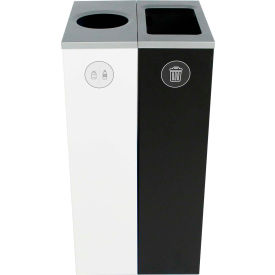 Busch Systems Spectrum Double Cube Slim - Cans & Bottles/Waste 20 Gallon - White/Black - 101187 101187