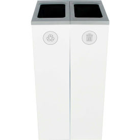 Busch Systems Spectrum Double Cube Slim - Recycling/Waste 20 Gallon - White - 101190 101190