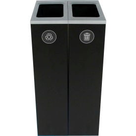 Busch Systems Spectrum Double Cube Slim - Recycling/Waste 20 Gallon - Black - 101191 101191