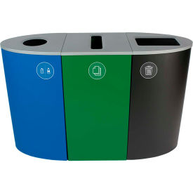 Busch Systems Spectrum Triple - Cans & Bottles/Paper/Waste 68 Gallon - Blue/Green/Black - 101192 101192