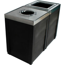 Busch Systems Evolve Double Cube Cans & Bottles/Trash 100 Gallon - Black - 101247 101247