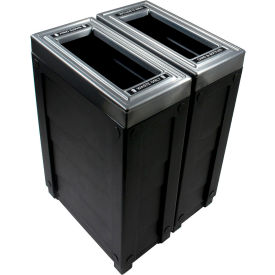 Busch Systems Evolve Double Ellipse Recycling & Trash Can 46 Gallon Black 101264