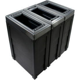 Busch Systems Evolve Triple Recycling & Trash Can 69 Gallon Black 101267