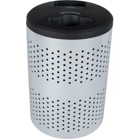 Busch Systems Portland Outdoor Perforated Steel Recycling Can 45 Gallon Silver/Black/Blue 101483