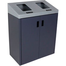 Busch Systems Summit SI Double Recycling & Trash Can Cans & Bottles 30 Gallon Silver/Grey 101498