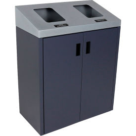 Busch Systems Summit SI Double Recycling & Trash Can Mixed Recyclables 30 Gal Silver/Grey 101499