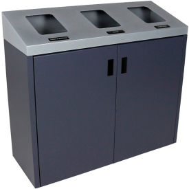 Busch Systems Summit SI Triple Recycling & Trash Can 45 Gallon Silver/Grey 101500