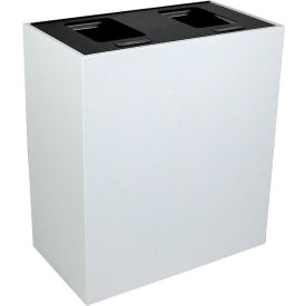 Busch Systems Summit HI Double Recycling & Trash Can Mixed Recyclables 30 Gallon White/Black 101507