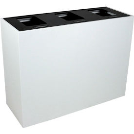 Busch Systems Summit HI Triple Recycling & Trash Can 45 Gallon White/Black 101509