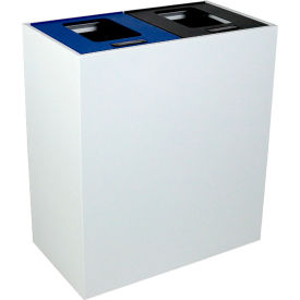 Busch Systems Summit MI Double Recycling & Trash Can 30 Gallon White/Blue/Black/Green 101511