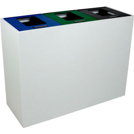 Busch Systems Summit MI Triple Recycling & Trash Can 45 Gallon White/Blue/Green/Black 101512