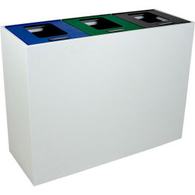 Busch Systems Summit MI Triple Recycling & Trash Can 45 Gallon White/Blue/Black/Green 101513