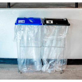 Busch Systems Wire Event Container - Waste/Mixed Recyclables - 32 Gallons - Black/Blue - 104140 104140