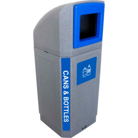 Busch Systems Outdoor Octo Container - Cans & Bottles 32 Gallon - Graystone/Blue - 104438 104438