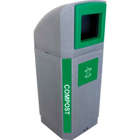 Busch Systems Outdoor Octo Container - Compost 32 Gallon - Graystone/Green - 104441 104441