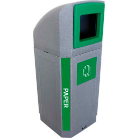 Busch Systems Outdoor Octo Container - Paper 32 Gallon - Graystone/Green - 104442 104442