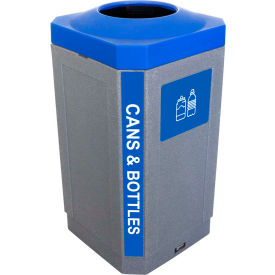 Busch Systems Indoor Octo Container - Cans & Bottles 32 Gallon - Graystone/Blue - 104451 104451