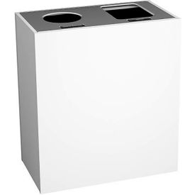 Busch Systems Aristata Double Recycling Station For Cans & Bottles 30 Gallon Capacity Glacier 105252