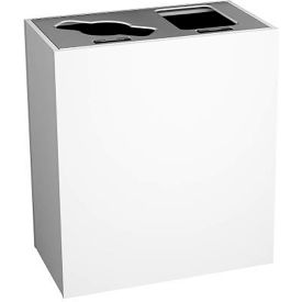 Busch Systems Aristata Double Recycling Station For Mixed Recyclables 30 Gallon Capacity Glacier 105253