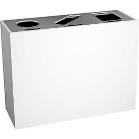 Busch Systems Aristata Triple Recycling Station For Cans & Bottles 45 Gallon Capacity Glacier 105254