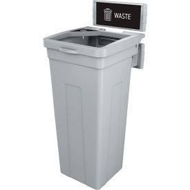 Busch Systems® Rise Single Waste Container W/ Signage 13-11/16