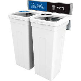 Busch Systems® Rise Double Waste Container W/ Signage 13-11/16