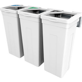 Busch Systems® Rise Cans Bottles Paper Triple Waste Container13-11/16