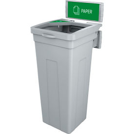 Busch Systems® Rise Single Paper Waste Container W/ Signage 13-11/16