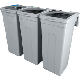 Busch Systems® Rise Cans Bottles Paper Triple Waste Container13-11/16