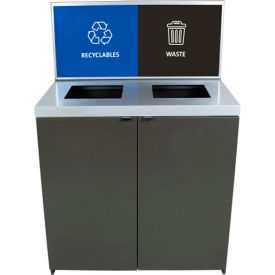Busch Systems Double Sessanta w/ Sign Frame - 64 Gallon - Slate - 208348 208348