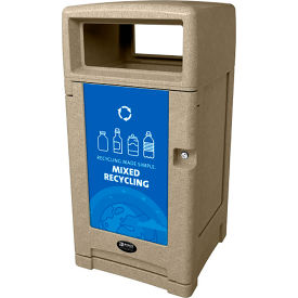 Busch Systems® Expression™ Mixed Recycling Container 45 Gallon Capacity Sandstone 208373