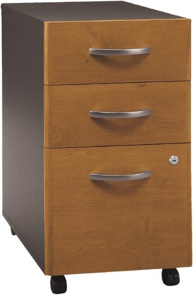 File Cabinets-Pedestal File Cabinet: 3 Drawers, Graphite Gray & Natural Cherry MPN:BSHWC72453SU