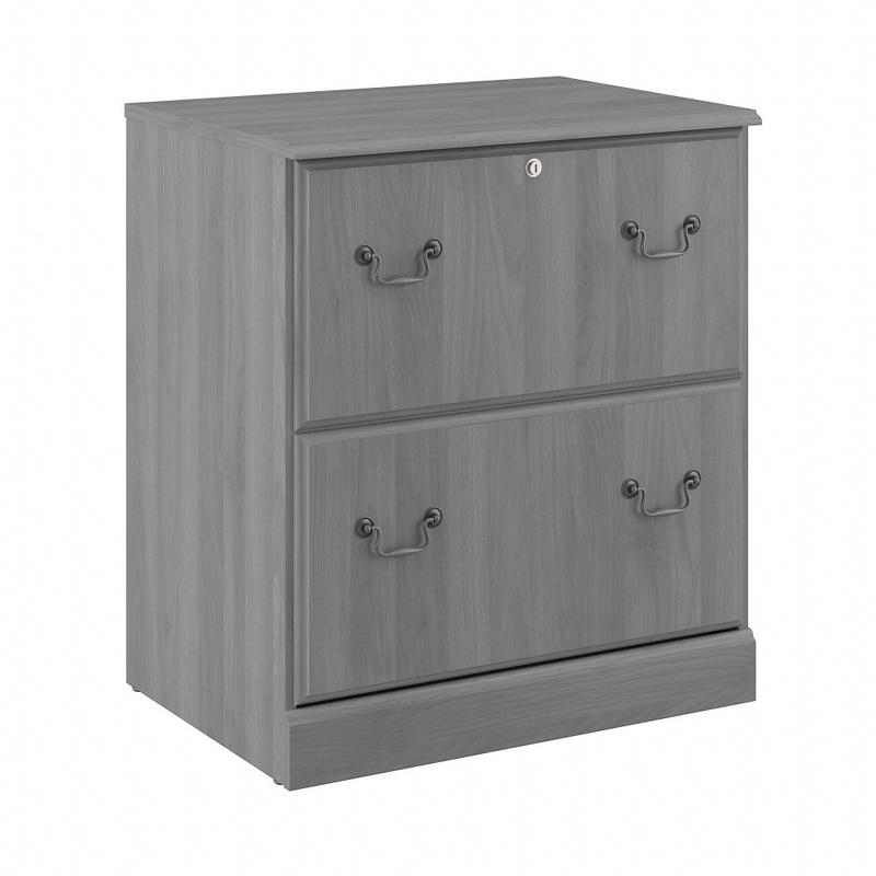 Bush Furniture Saratoga 26-6/7inW x 19-2/5inD Lateral 2-Drawer File Cabinet, Modern Gray, Standard Delivery MPN:EX45854-03