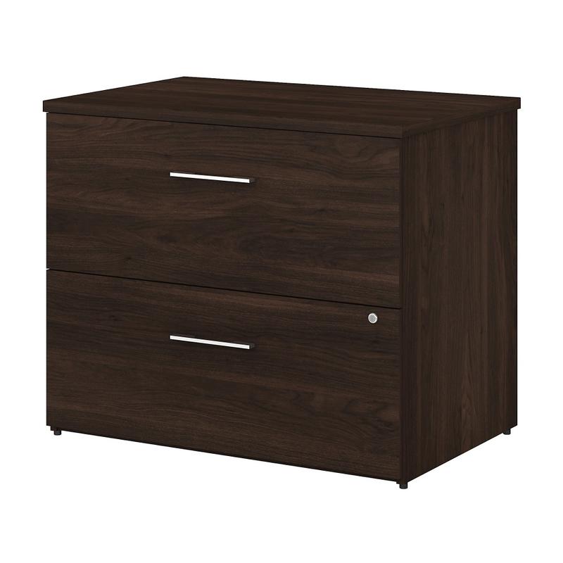 Bush Business Furniture Office 500 35-2/3inW x 23-1/3inD Lateral 2-Drawer File Cabinet, Black Walnut, Standard Delivery - Partially Assembled MPN:OFF136BWSU