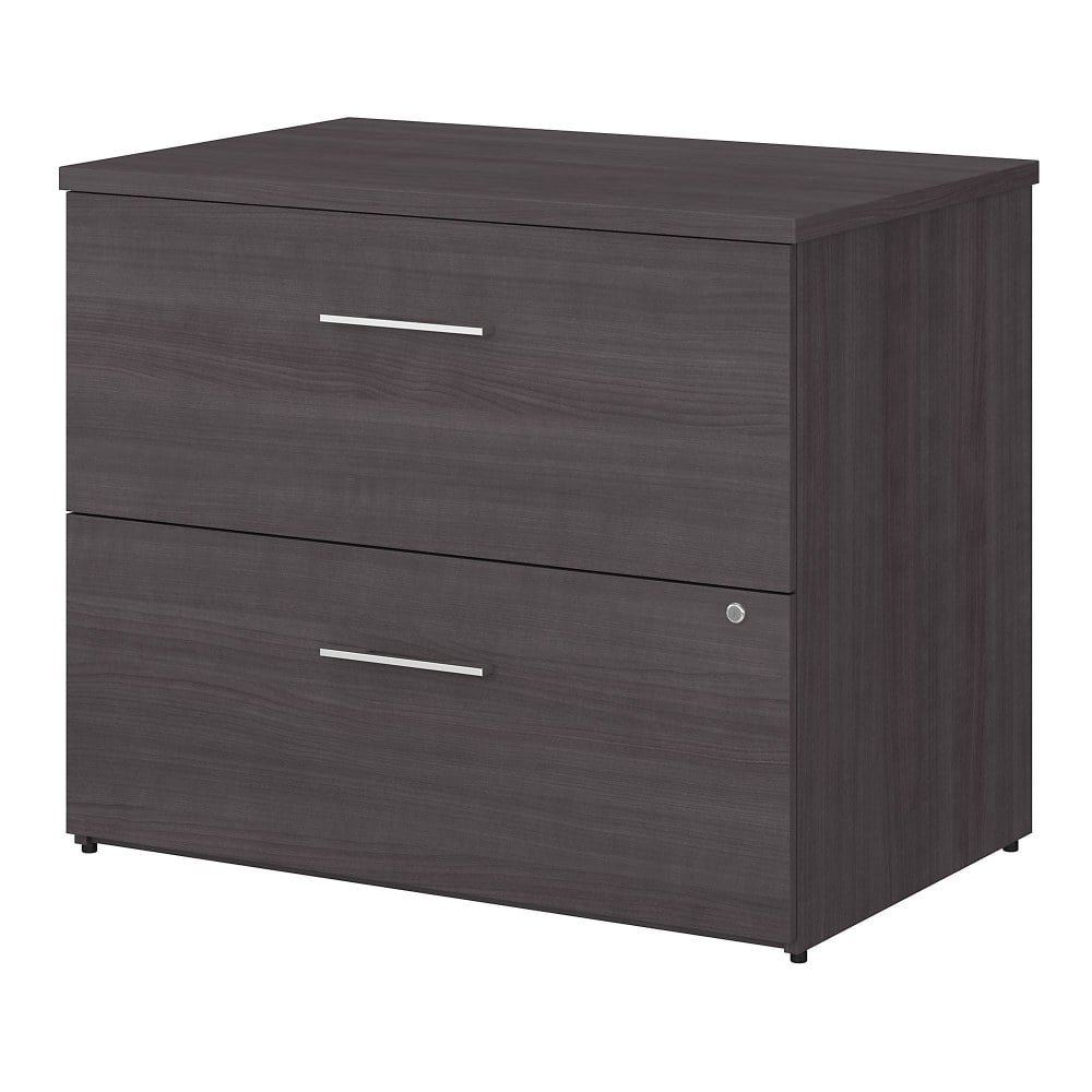Bush Business Furniture Office 500 35-2/3inW x 23-1/3inD Lateral 2-Drawer File Cabinet, Storm Gray, Standard Delivery - Partially Assembled MPN:OFF136SGSU