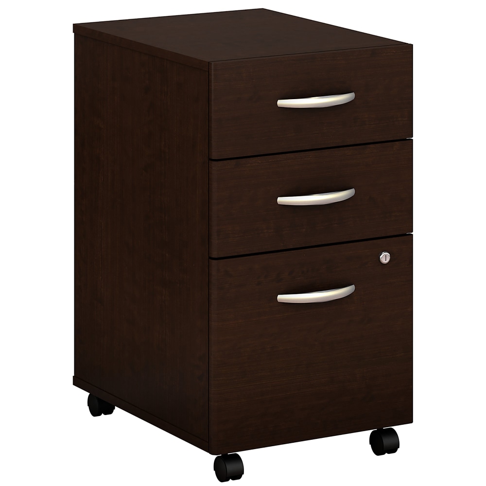 Bush Business Furniture Series C Components 21inD Vertical 3-Drawer Mobile File Cabinet, Mocha Cherry, Standard Delivery MPN:WC12953