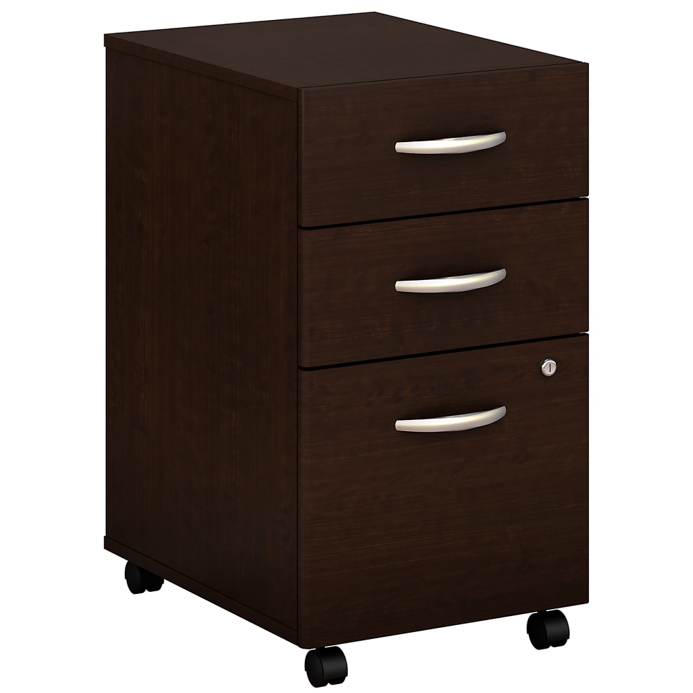 Bush Business Furniture Series C Components 21inD Vertical 3-Drawer Mobile File Cabinet, Mocha Cherry, Standard Delivery - Partially Assembled MPN:WC12953SUIR