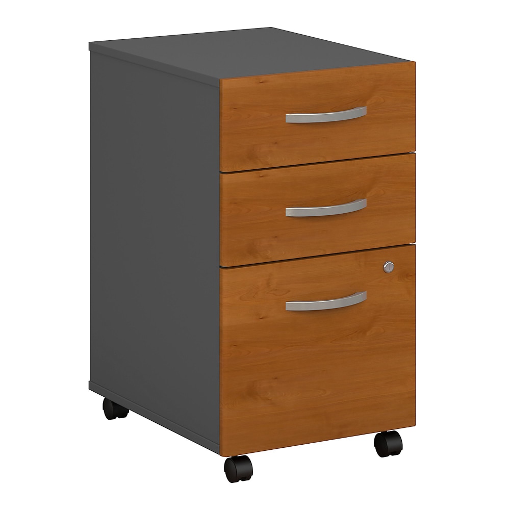Bush Business Furniture Series C Components 21inD Vertical 3-Drawer Mobile File Vertical File Cabinet, Natural Cherry/Graphite Gray, Delivery MPN:WC72453SUIR