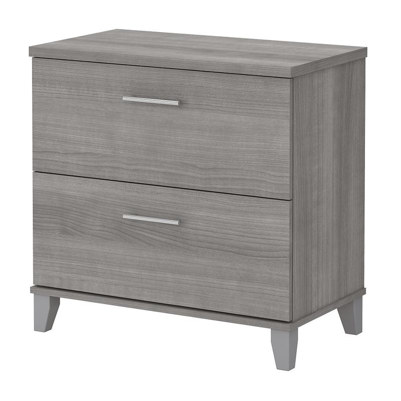 Bush Home Somerset 2 Drawer Lateral File Cabinet, Platinum Gray, Standard Delivery MPN:WC81280