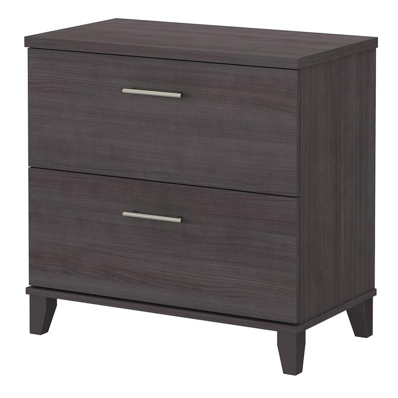 Bush Home Somerset 2 Drawer Lateral File Cabinet, Storm Gray, Standard Delivery MPN:WC81580