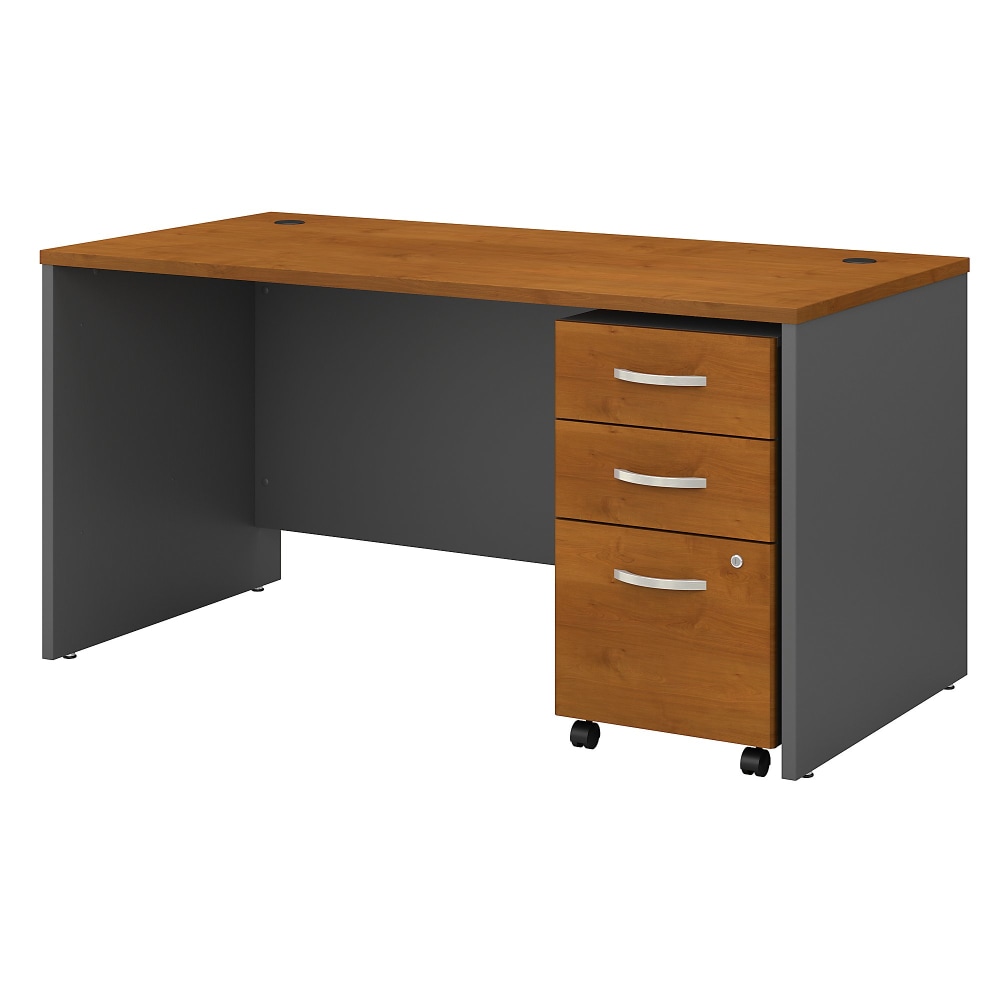 Bush Business Furniture Series C Components 60inW Computer Desk, 3-Drawer Mobile File, Natural Cherry/Graphite Gray, Standard Delivery, SRC144NCSU MPN:SRC144NCSU