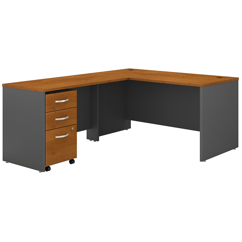 Bush Business Furniture Series C Components 60inW L-Shaped Corner Desk With 3-Drawer Mobile File Cabinet, Natural Cherry, Standard Delivery MPN:SRC146NCSU