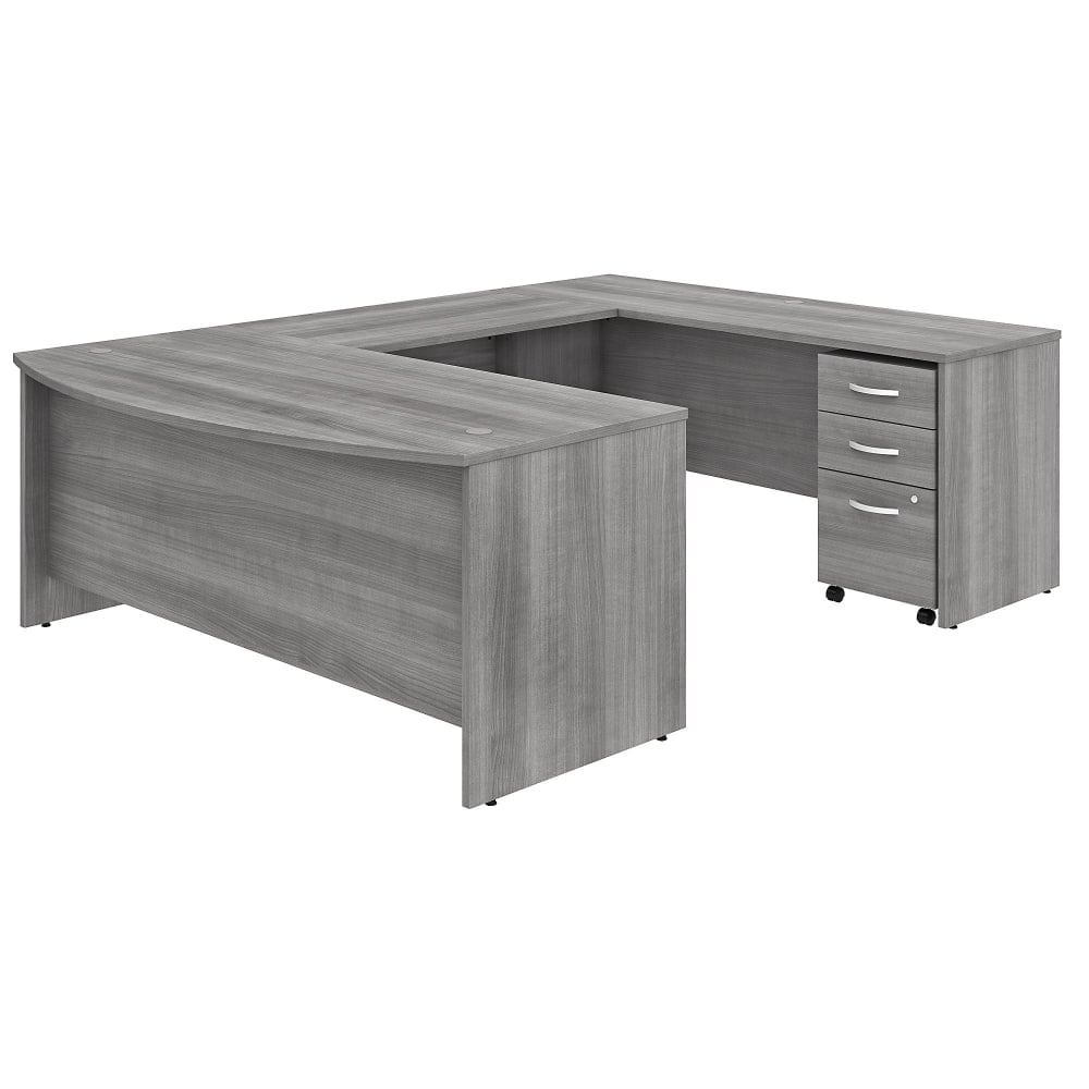 Bush Business Furniture 72inW Studio C U-Shaped Corner Desk With Mobile File Cabinet, Platinum Gray, Standard Delivery MPN:STC004PGSU