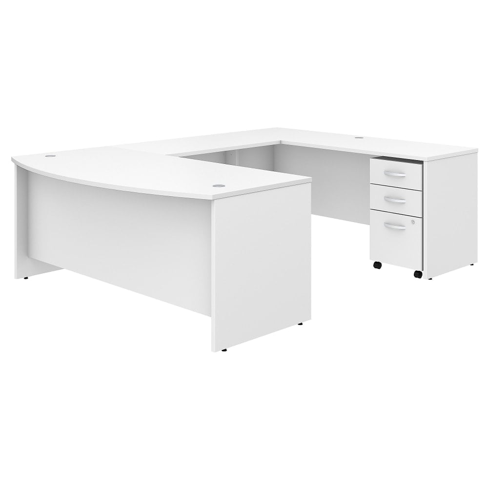 Bush Business Furniture 72inW Studio C U-Shaped Corner Desk With Mobile File Cabinet, White, Standard Delivery MPN:STC004WH