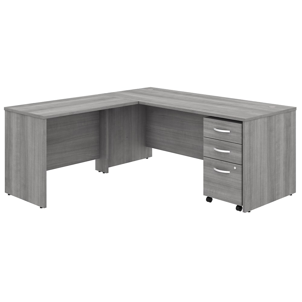 Bush Business Furniture Studio C 72inW L-Shaped Corner Desk With Mobile File Cabinet And Return, Platinum Gray, Standard Delivery MPN:STC007PGSU