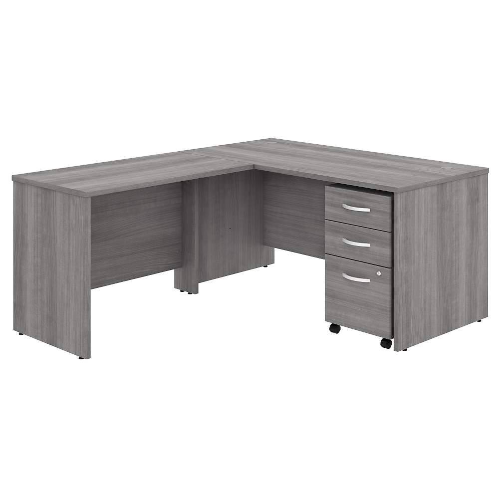 Bush Business Furniture Studio C 60inW L-Shaped Corner Desk With Mobile File Cabinet And Return, Platinum Gray, Standard Delivery MPN:STC008PGSU